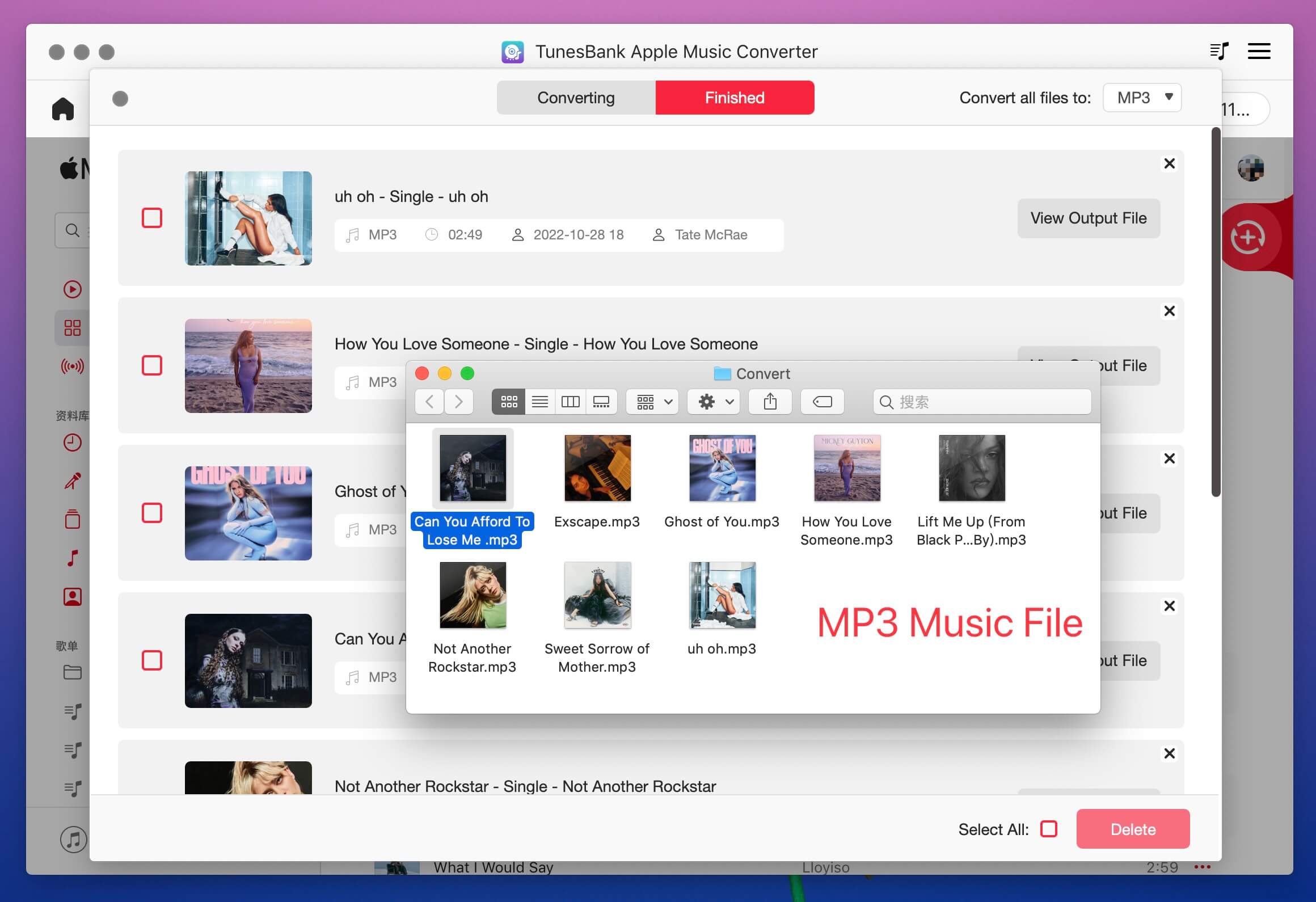 Apple MusicMP3ファイルを入手する