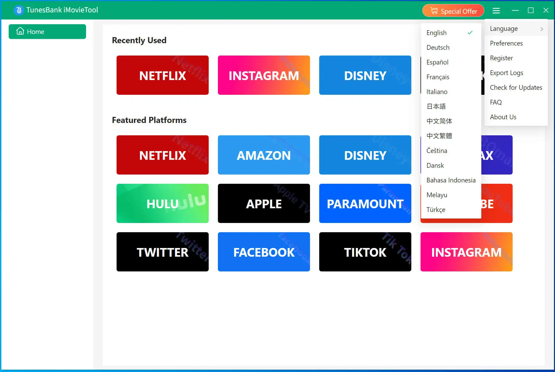 imovietool choose language