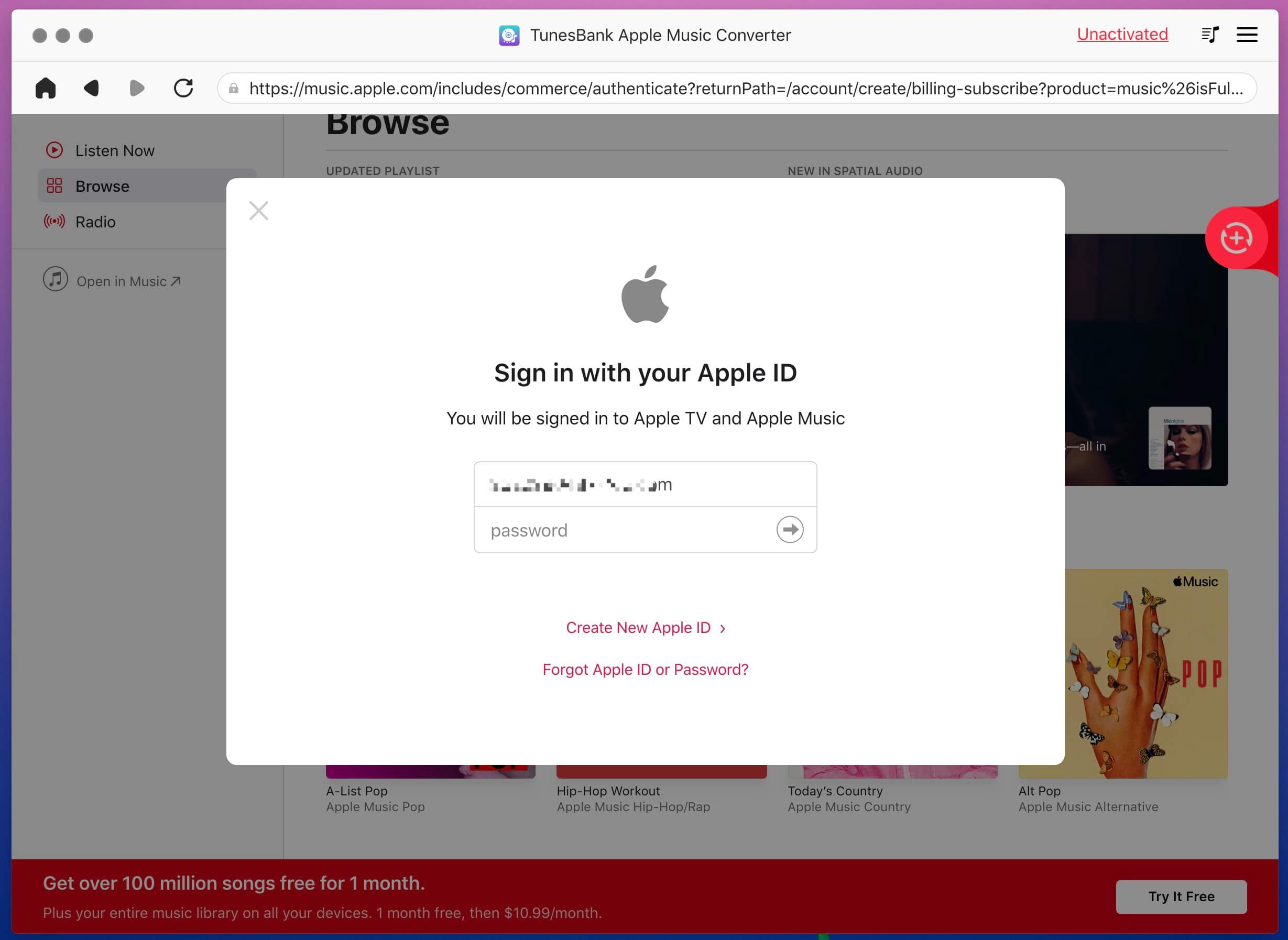 lancarkan penukar dan log masuk Apple ID