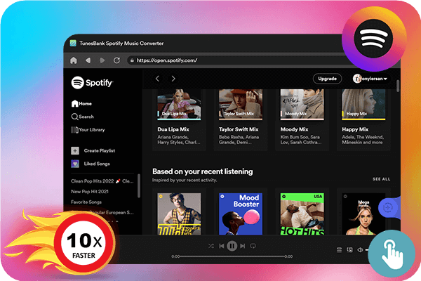 Built-in Spotify web player