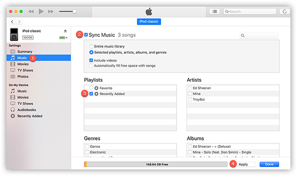 sync apple music to ipods