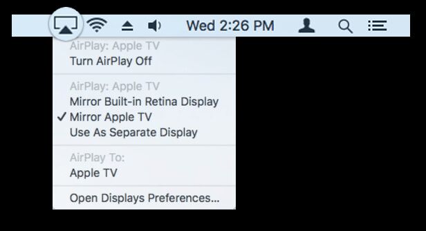 AirPlay Apple Music to Apple TV on mac