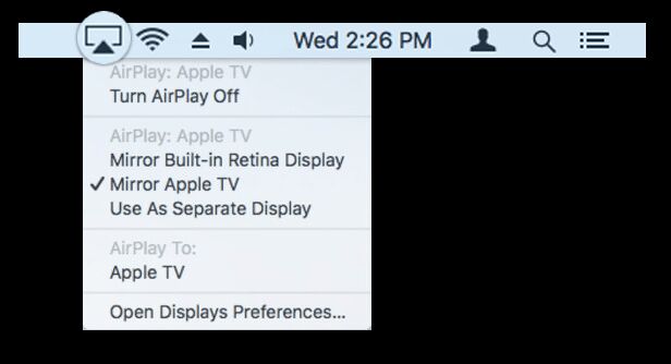 AirPlay Apple Music ke Apple TV pada mac