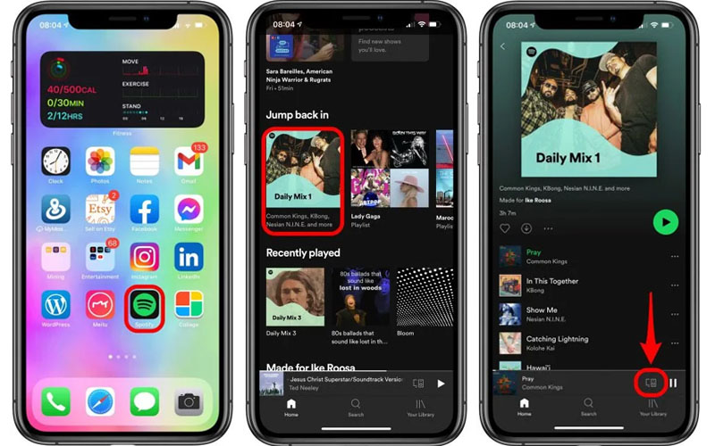 jogue Spotify no HomePod via AirPlay