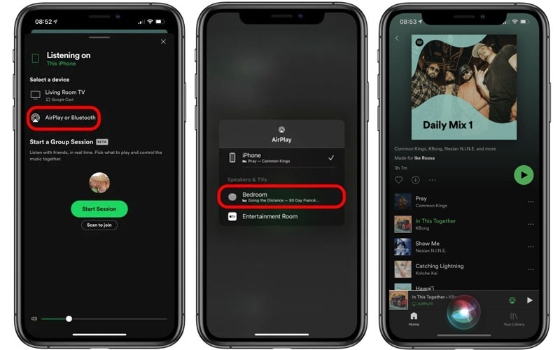 spela Spotify-musik på HomePod via AirPlay