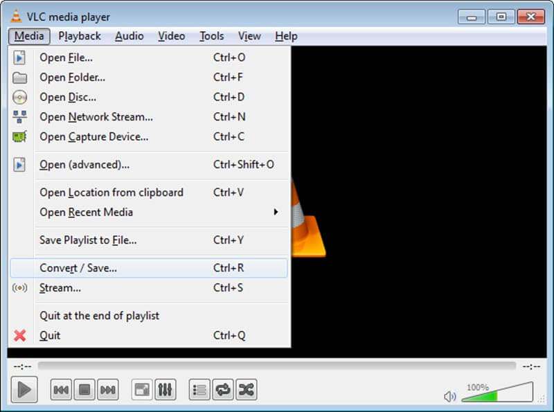 在 pc 上的 vlc 播放器上播放 Spotify 音樂