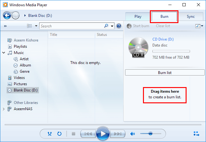 burn songs to cd on windows media player