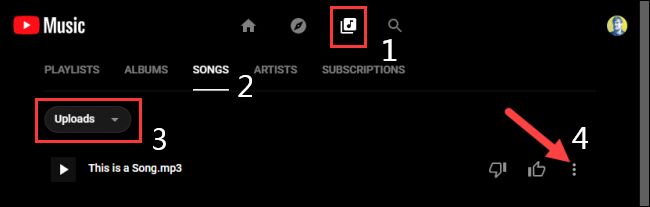 verificar uploads no youtube music