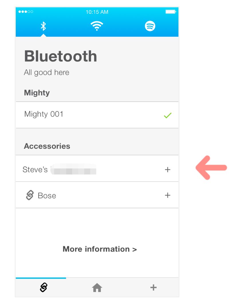 Bluetooth를 통해 Mighty를 스피커와 연결