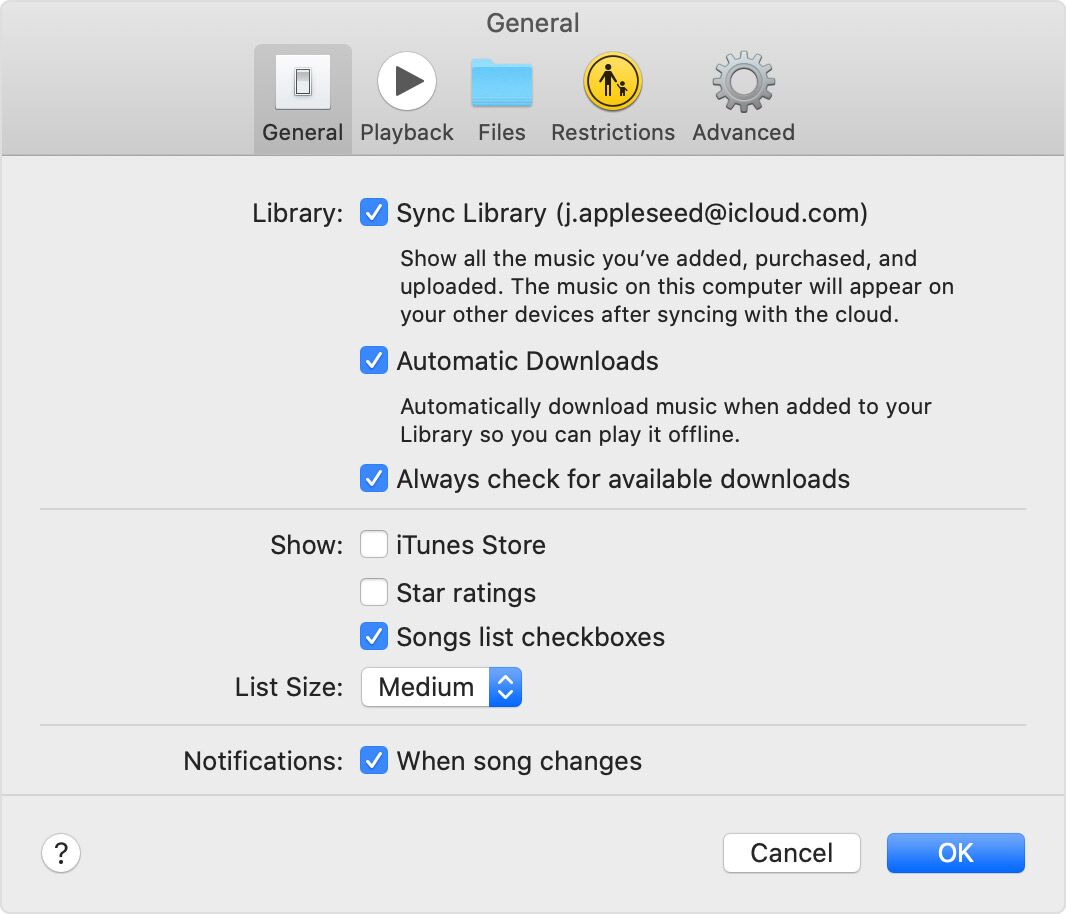 iCloud Music Library on iTunes
