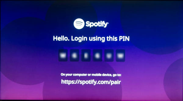 login spotify op Apple TV 4