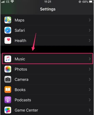 music settings on ios