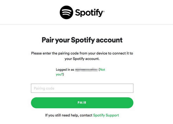 pair spotify account from apple tv to device