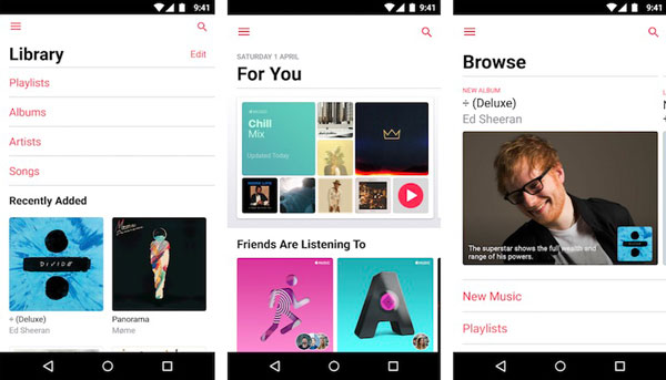 tocar apple music no telefone android