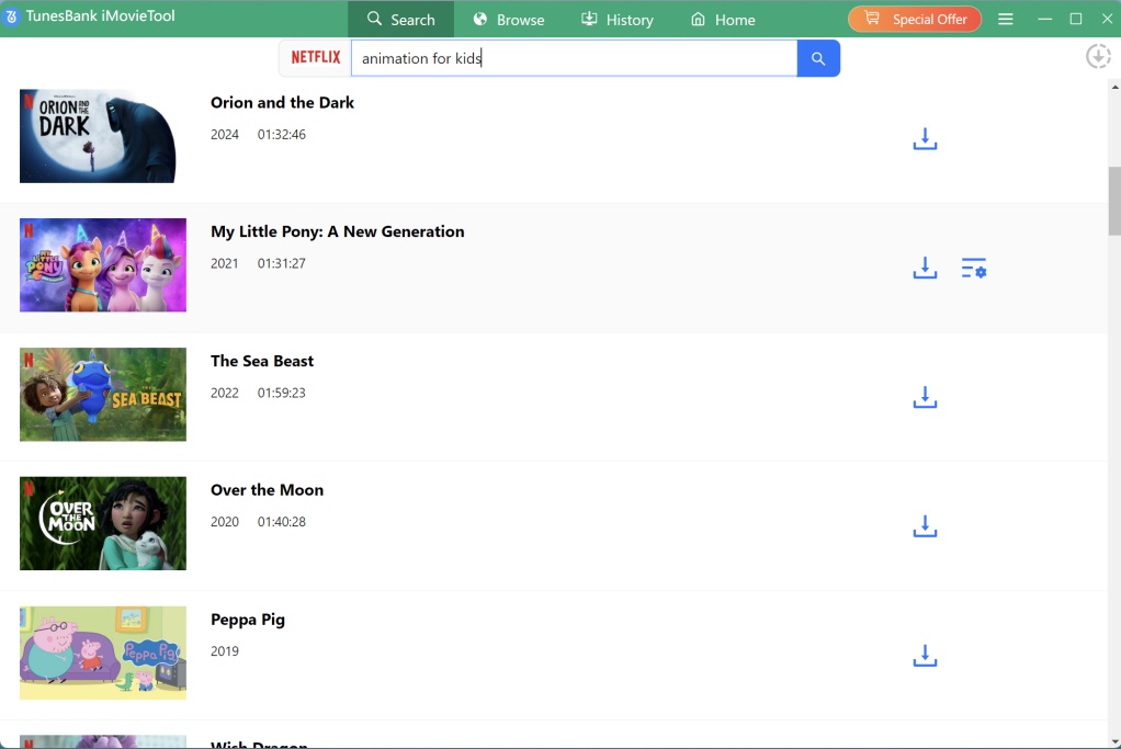 search netflix kid movie