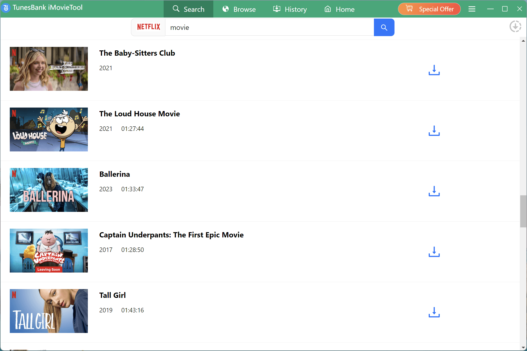 search netflix movie