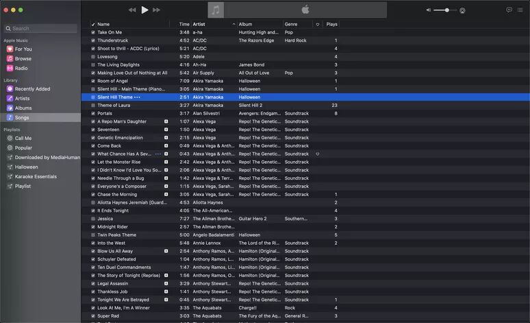 seleccionar canciones en iTunes