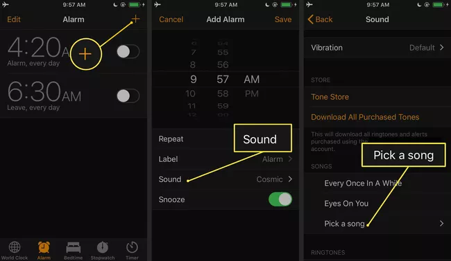 set spotify as alarm on iphone