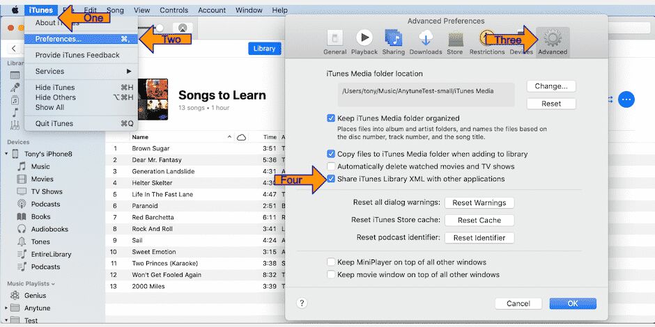 iTunes Kitaplığı XML'ini Paylaşın