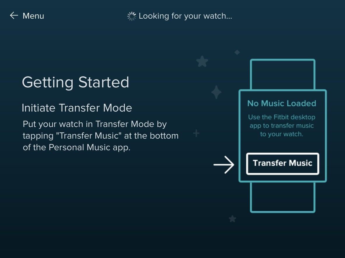 transferir música en la aplicación Fitbit