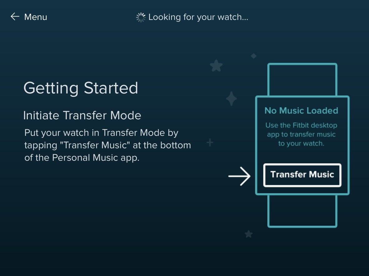 transfer music on Fitbit app