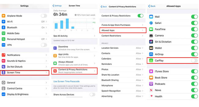 turn off carplay on iphone