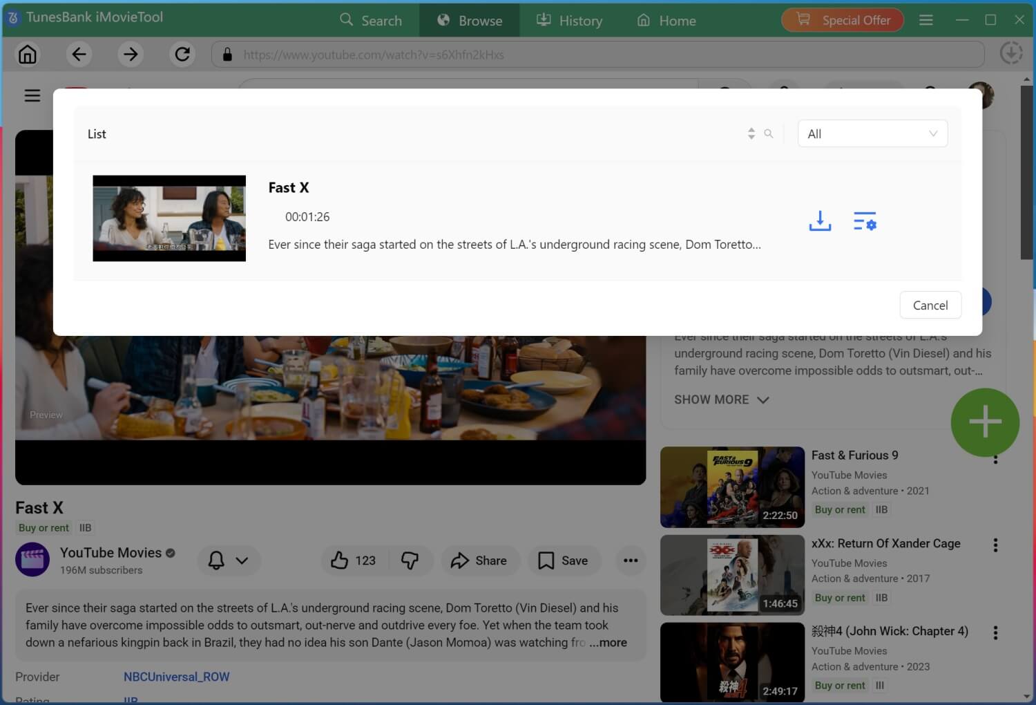 browse and add movies to download
