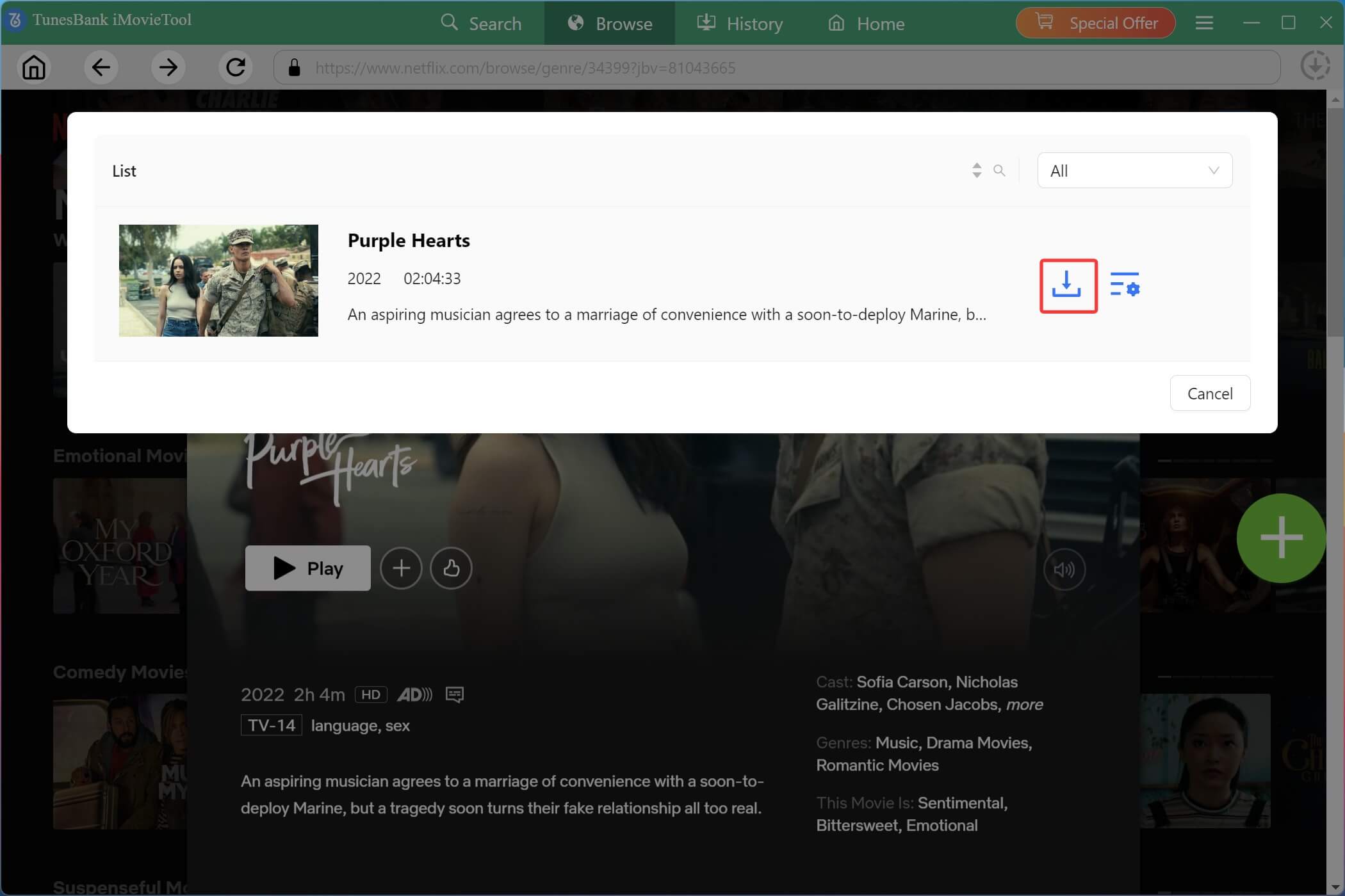 add netflix steamy movie