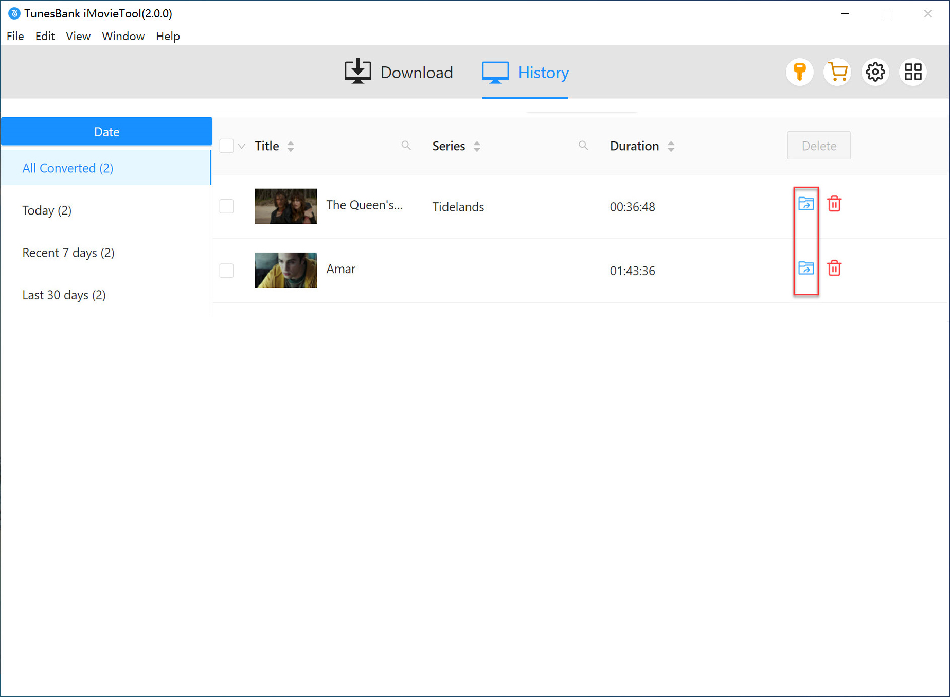 imovietool download history