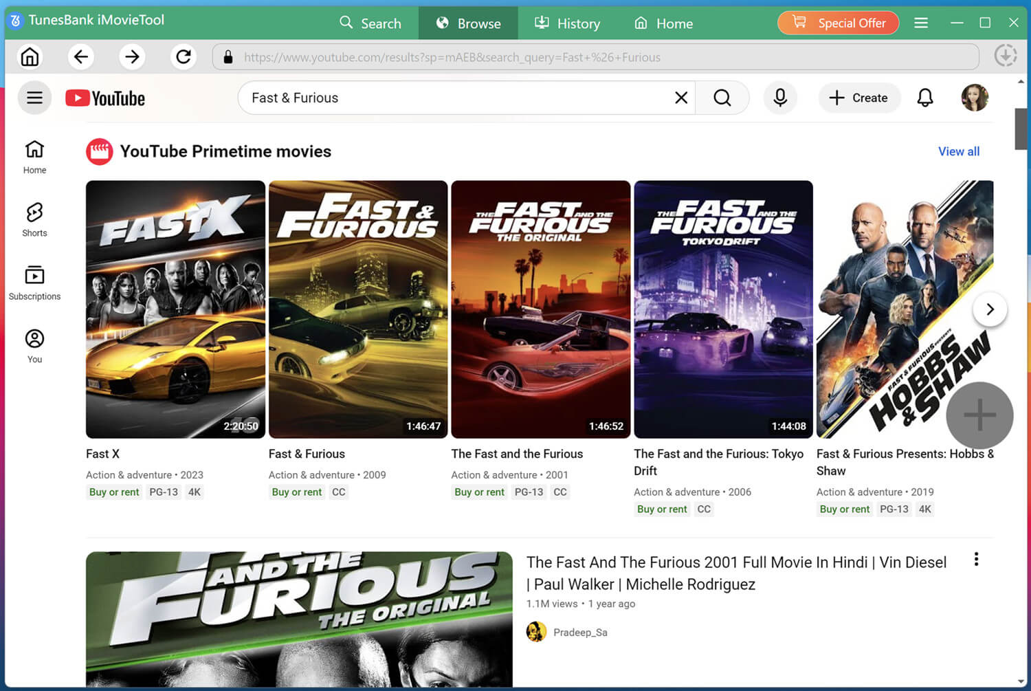 search Fast & Furious film series