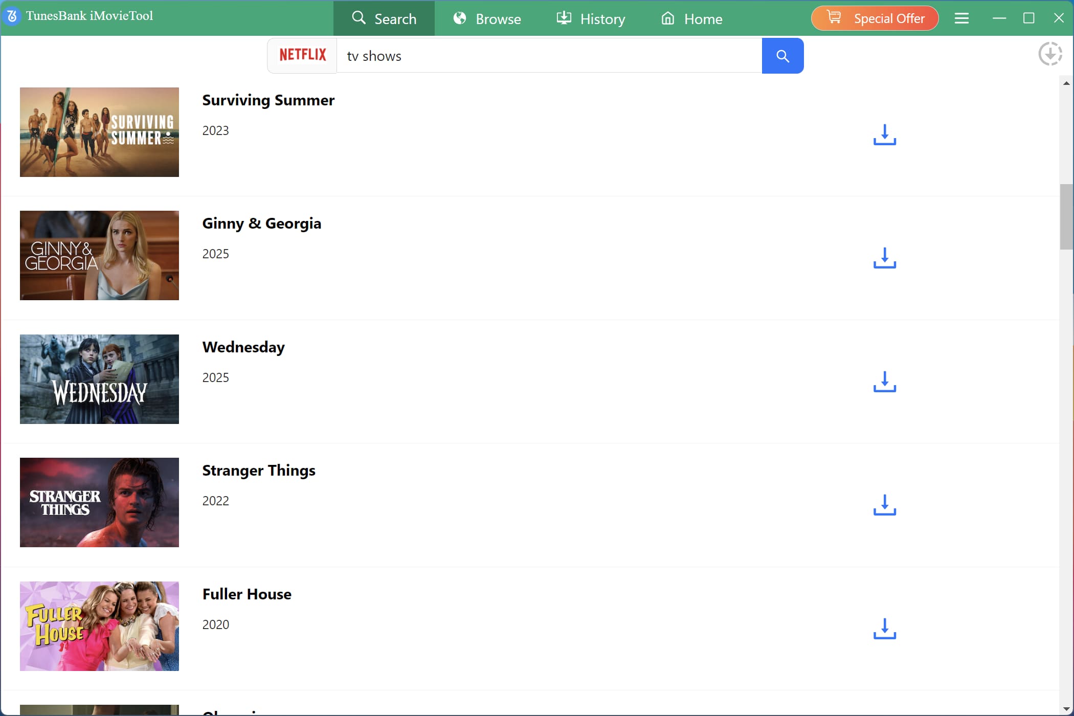 search netflx video