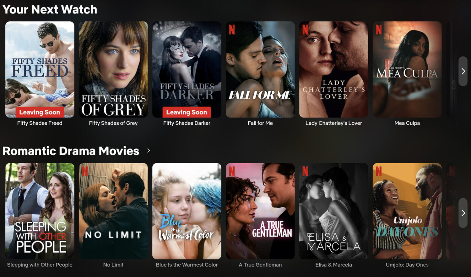Откровенные фильмы в Netflix