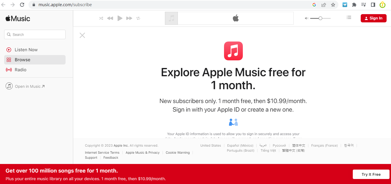 nhận apple music miễn phí