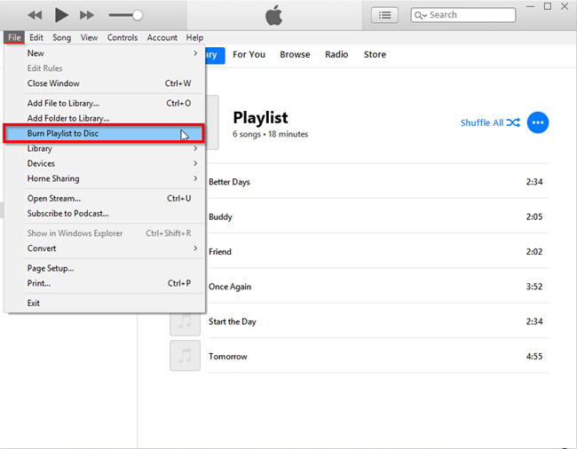 เบิร์น Spotify ซีดี iTunes