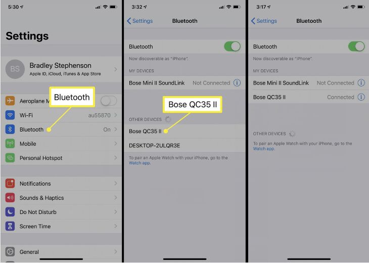 verbind koptelefoon met iphone via bluetooth