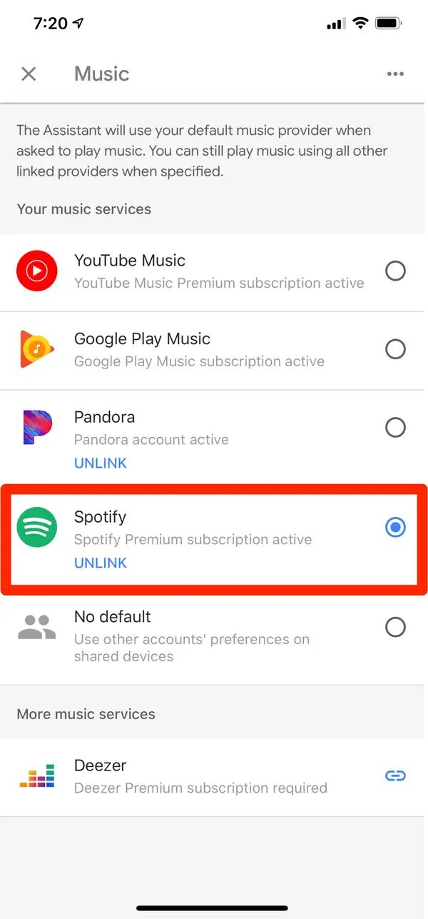 Spotify Googleホームに接続