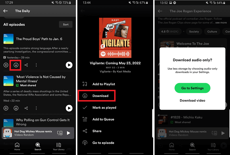 Stáhněte si spotify podcast do telefonu