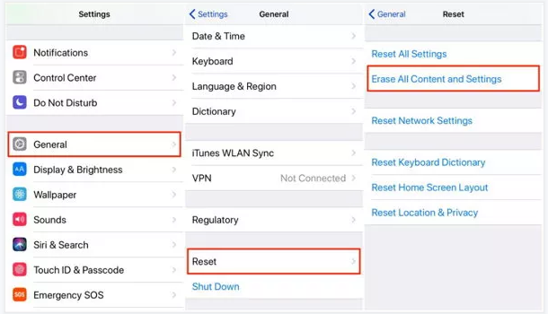 borrar todo el contenido en ios