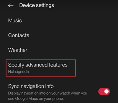 chế độ âm nhạc spotify oneplus