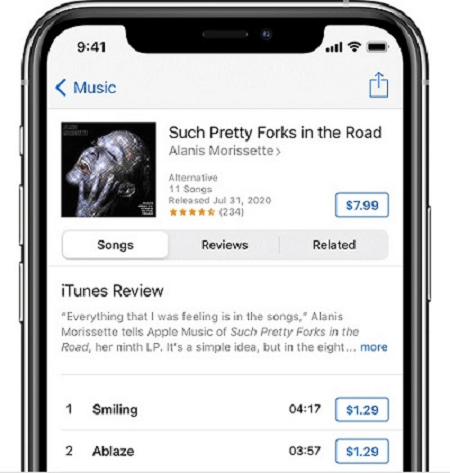 purchase itunes song on iphone