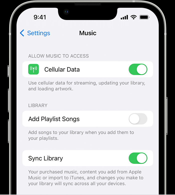 Sync Library on iPhone