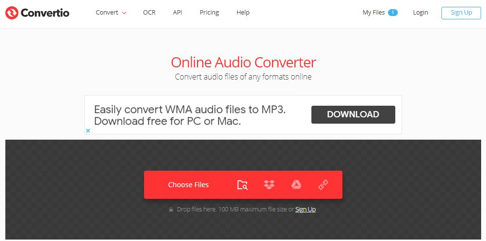 converti audio in mp3 online