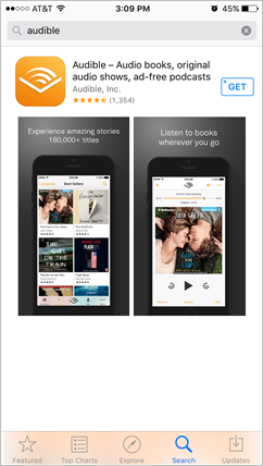 audible pour l'application ios