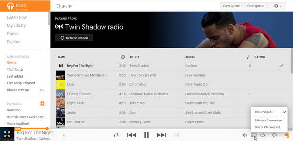 cast spotify muziek google play