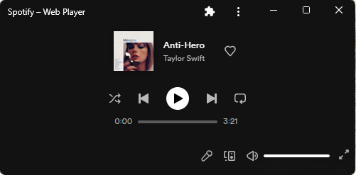 chrome spotify mini oynatıcı