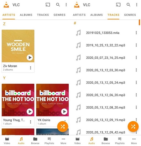 mainkan android vlc yang dapat didengar