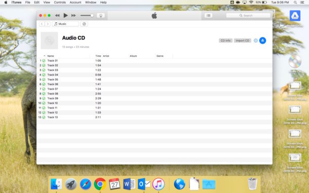 copiar cd a mp3 en itunes completado