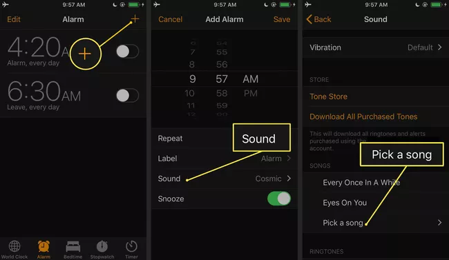 alarm instellen ios