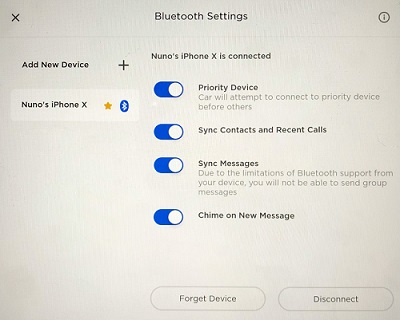 Bluetooth auf Tesla