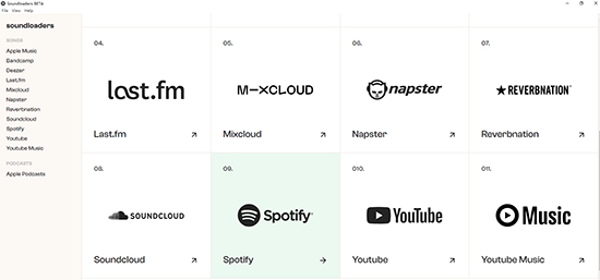 Caricatori di suoni Spotify Downloader